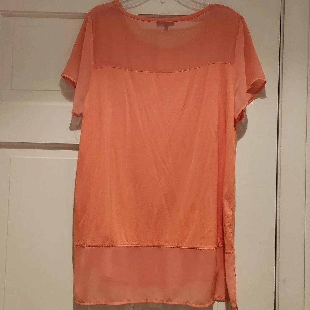 Vince Camuto Creamsickle Colored Short-Sleeve Blouse Women's M - Picture 3 of 5